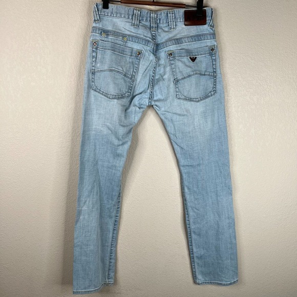 AJ Armani Men's High Rise Straight Leg Denim Jeans Blue Size 30/30 - Picture 8 of 16